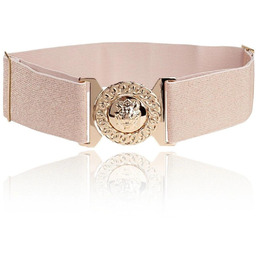 Damski pasek ze złotym lwem Regulowany Elastyczny Uniwersalny