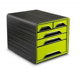 Zestaw 5 szufladek CEP Smoove czarny/zielony /C7213G-15/