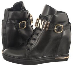 Czarne Botki Sneakersy Na Koturnie Carinii B9051