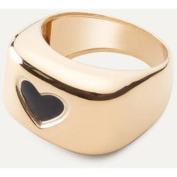 Damski sygnet z czarną żywicą, srebro 925