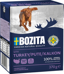 BOZITA DOG Kawałki w galaretce z indykiem 370g