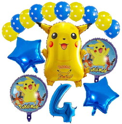 ZESTAW BALONÓW NA 4 URODZINY 4 LATKA POKEMON