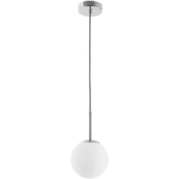 Lampa Wisząca Sufitowa Nowoczesna Chrom Zwis Biała Kula
