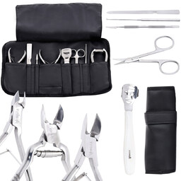 Zestaw kosmetyczny do manicure pedicure cążki radełko nożyczki