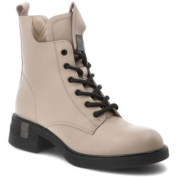 Vinceza Beżowe Botki Skórzane Buty Damskie