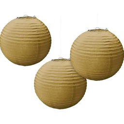 amscan 24056-19-55 papierowe lampiony złote (3-częściowe) -1 opakowanie