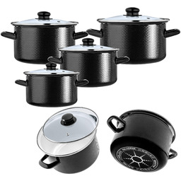 Zestaw garnków emaliowanych Pruno 2L, 3L, 4L, 5L