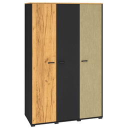 Szafa trzydrzwiowa COLT 01 dąb craft złoty/czarny/stal SZYBKA