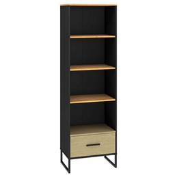 Regał loftowy COLT 03 dąb craft złoty/czarny/stal SZYBKA