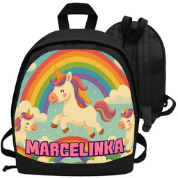 Plecak z imieniem JEDNOROŻEC tęczowy personalizowany prezent
