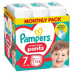 PAMPERS Pieluchomajtki Pants 7 (114 szt.) Zyskuj pieluszki