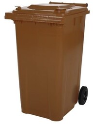 Saro 2-kołowy duży pojemnik na odpady, 80L, brązowy