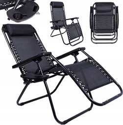 Krzesło Zero Gravity Składane Ogrodowe Fotel Leżanka Leżak