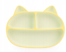 Talerzyk silikonowy THREE 4 uszy żółty