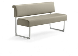 Sofa START, 1400 mm, eko-skóra, szary, biały