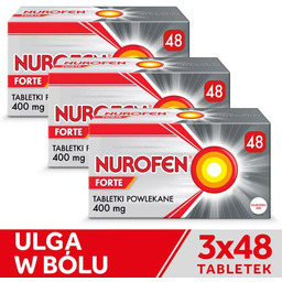 Zestaw 3 x NUROFEN FORTE, 48 tabletek