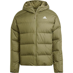 adidas Mężczyźni Essentials Midweight Down Hooded Stripes Jacket,