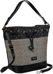 Stylowa torebka worek z ozdobnym panelem - David