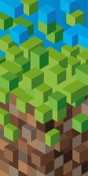 Ręcznik plażowy 70x140 Minecraft Pixel 77 zielony brązowy