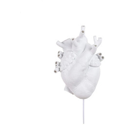 Lampa Ścienna SELETTI, Heart Lamp, biały, salon, ceramika,