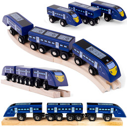 Pociąg drewniany Pędząca jedynka BJT475-Bigjigs Rail, kolejki
