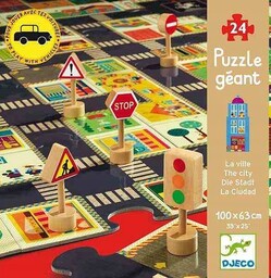 Djeco Puzzle Gigant Ulica znaki drogowe