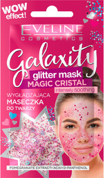 Eveline Galaxity Glitter Mask, wygładzająca maseczka do twarzy,