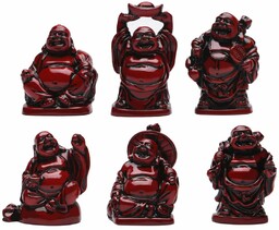 BRABUD Feng Shui 5 cm czerwona żywica śmiejący