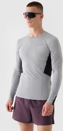 Longsleeve do biegania szybkoschnący męski 4F 4FWAW24TFLOM252-27S Szary