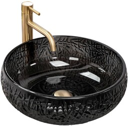 REA-U6660 Ice Black Umywalka nablatowa