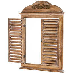 Lustro okiennica w ozdobnej ramie brąz 80x55x3,5 183598