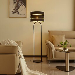 Lampa stojąca Tsomo Lindby, czarny, salon / jadalnia,