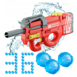 2 x PISTOLET NA WODĘ ELEKTRYCZNY P90 CZERWONY