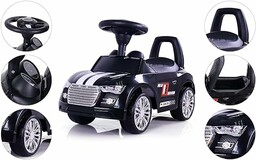 Jeździk interaktywny autko dla dzieci pchacz Racer Czarny