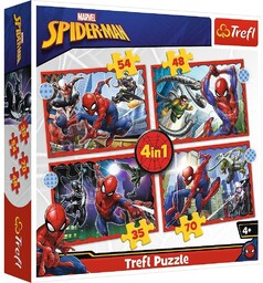 Trefl PUZZLE 4W1 BOHATERSKI SPIDER-MAN TREFL