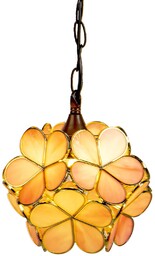 Clayre&Eef Żyrandol 5LL-6093 w stylu Tiffany, różowy