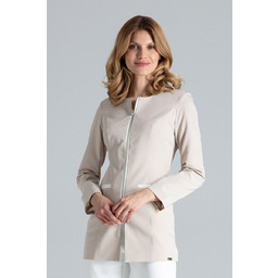 Długa marynarka damska na zamek Regular Fit casual