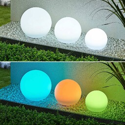 Lampy solarne LED Lindby Lago, RGBW, zestaw 3,