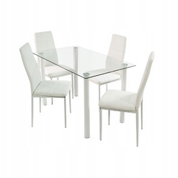Zestaw stół Nicea biały i 4 krzesła Nicea