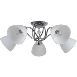 Lampa wisząca chromowana 5-punktowa ze szklanymi kloszami PND-5643-5
