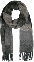 Szalik z Frędzlami, Szary, Wzór Geometryczny Miękki, Firmy