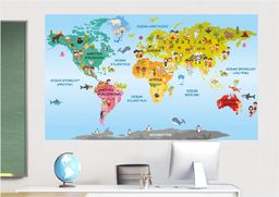 Naklejka Mapa świata dla dzieci