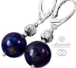Lapis Lazuli Piękne Naturalne Kolczyki Srebro