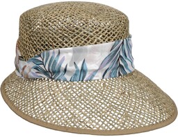 Kapelusz Typu Bonnet Flower Band by Lipodo, naturalny-niebieski,