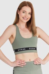 GUESS Zielony top sportowy damski z logo