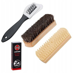 SZCZOTKI DO BUTÓW ZAMSZOWYCH ZESTAW 4 SZTUKI PIELĘGNACJI