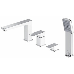 OMNIRES Bateria wannowa natynkowa Parma PM7432CRB 4-otworowa Biały-chrom