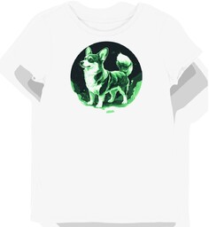 Koszulka damska biała z motywem zielonego Cardigana S