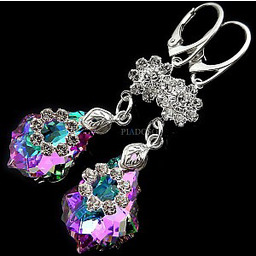 Nowe Kryształy Unikatowe Kolczyki Vitrail Orchidea