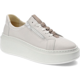 Wasak Białe Sneakersy Stylowe Buty Damskie Na Platformie